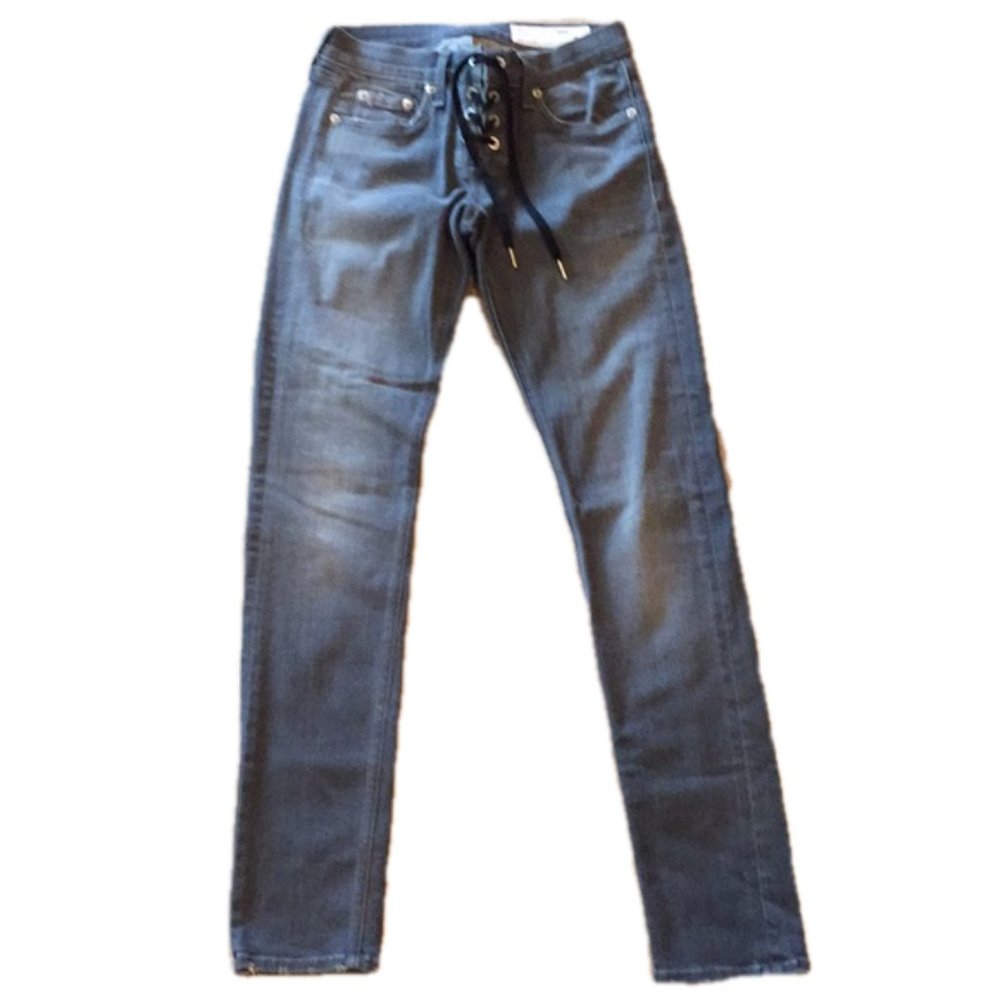 Rag & Bone Laced Gray Skinny Jeans